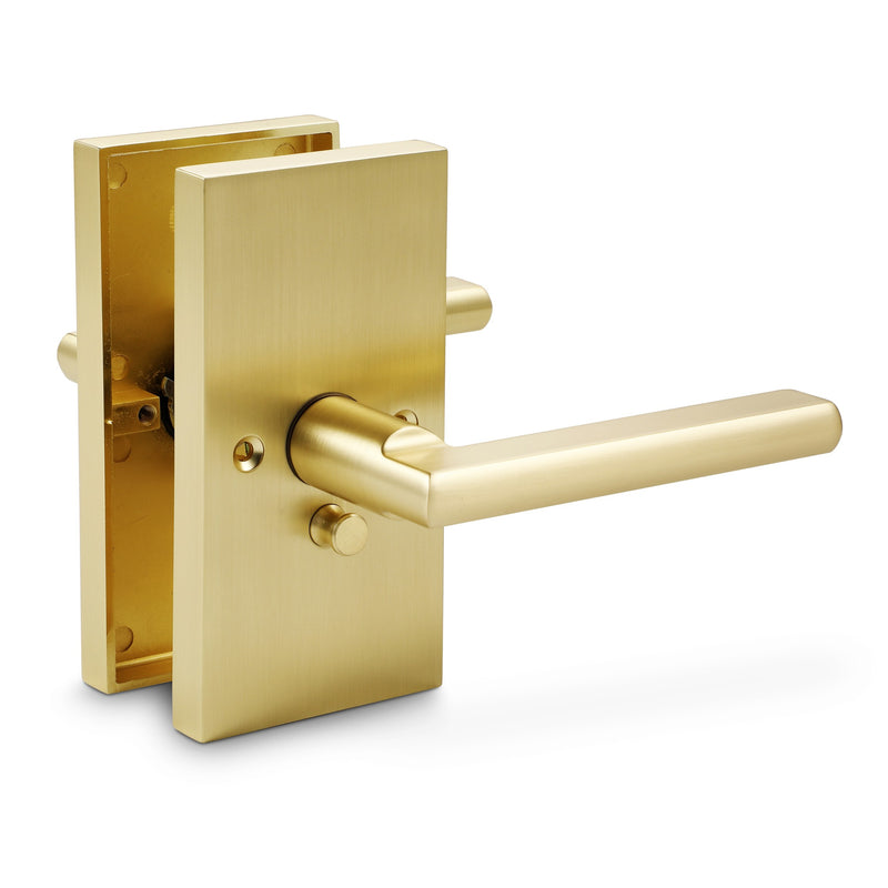 Minimalist Brushed Gold Door Lock – Luxury and Elegance Combined