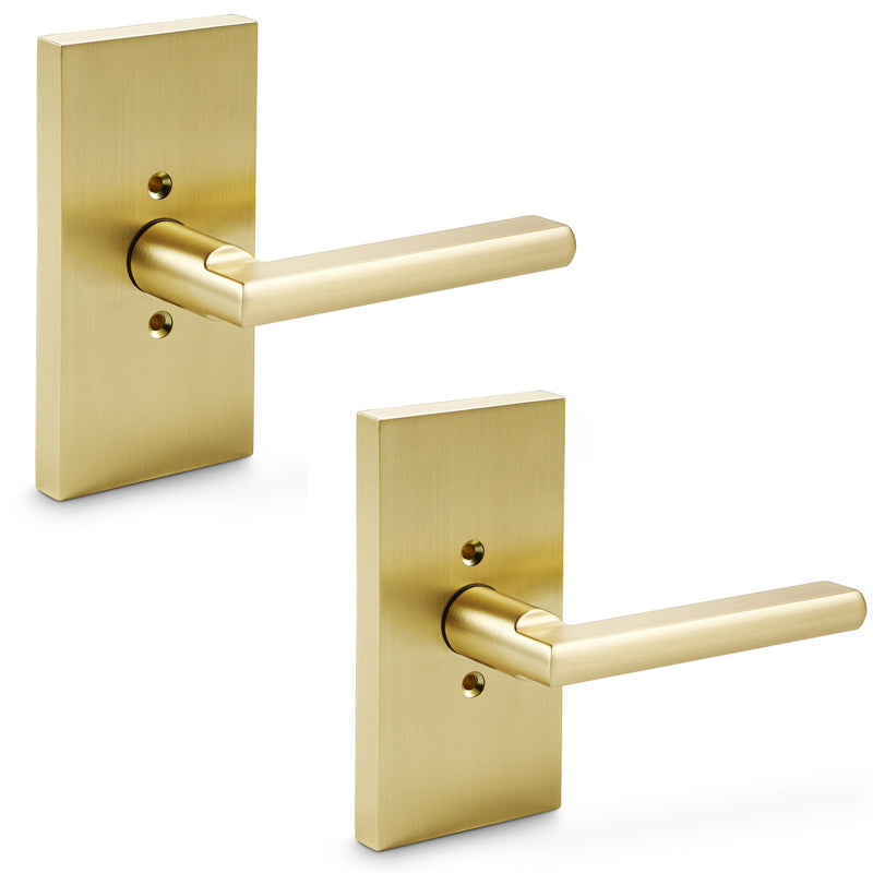 Minimalist Brushed Gold Door Lock – Luxury and Elegance Combined