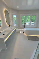 63" Solid Wood Vanity（MDF) | Motion-Sensor Waterproof LED | Double Basin