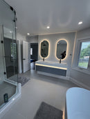 63" Solid Wood Vanity（MDF) | Motion-Sensor Waterproof LED | Double Basin