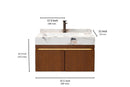 32'' 36'' 71''- Floating Vanity | Sintered Stone Top | Motion-Sensor Waterproof LED | 008