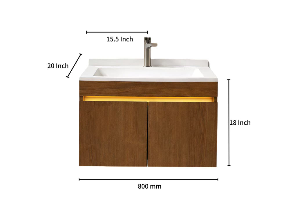 Linkaa Vanity 32'' 36'' 71''- Floating Vanity | Sintered Stone Platform Top | Motion