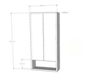 Fluted Wall-Mounted Bathroom Storage Cabinet with Open Shelf