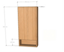 Fluted Wall-Mounted Bathroom Storage Cabinet with Open Shelf