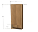 Fluted Wall-Mounted Bathroom Storage Cabinet with Open Shelf