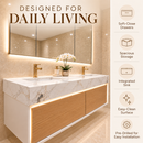 71''- Floating Vanity | Sintered Stone Top | Motion-Sensor Waterproof LED | 003 & BD2