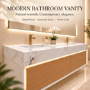 71''- Floating Vanity | Sintered Stone Top | Motion-Sensor Waterproof LED | 003 & BD2
