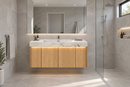 60" 71" Natural Eucalyptus Bathroom Vanity with BD2 Sink & Motion-Sensor LED