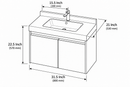 32'' 36'' 71''- Floating Vanity | Sintered Stone Top | Motion-Sensor Waterproof LED | 008