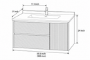 36'' 71''- Floating Vanity | Sintered Stone Top | Motion-Sensor Waterproof LED | 006