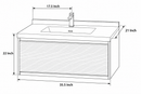 36'' Floating Vanity | Sintered Stone Platform Top | Motion-Sensor Waterproof LED | 007