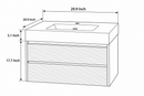 30″ 36" 48"North American Red Oak Bathroom Vanity with Integrated Basin & 3000K Sensor Light