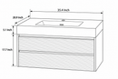 30″ 36" 48"North American Red Oak Bathroom Vanity with Integrated Basin & 3000K Sensor Light