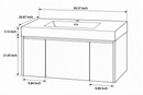 30″ 36" 40" 48" Natural Eucalyptus Bathroom Vanity with BD2 Sink & Motion-Sensor LED