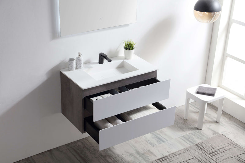 24‘’&36‘’ Bathroom Vanity with Matte White Top