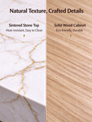 71''- Floating Vanity | Sintered Stone Platform Top | Motion-Sensor Waterproof LED | 001-TK