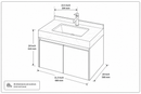 32'' 36'' 71''- Floating Vanity | Sintered Stone Platform Top | Motion-Sensor Waterproof LED | 001-BD2