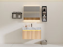 Linkaa- Solid Wood Vanity | Sintered Stone Platform Top | Motion-Sensor Waterproof LED |  Double Basin