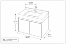 32'' 36'' 71''- Floating Vanity | Sintered Stone Platform Top | Motion-Sensor Waterproof LED | 001-BD2