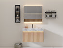 Linkaa- Solid Wood Vanity | Sintered Stone Platform Top | Motion-Sensor Waterproof LED |  Double Basin