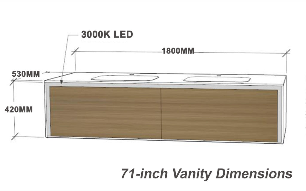 Linkaa Vanity 71'' 83''- Floating Vanity | Sintered Stone Top | Motion-Sensor Waterp