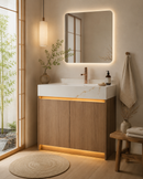 30'' 36" 48'' 71”- Floor Vanity | Sintered Stone Platform Top | Motion-Sensor Waterproof LED | 103-AE