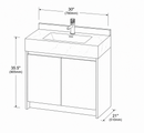 30'' 36" 48'' 71”- Floor Vanity | Sintered Stone Platform Top | Motion-Sensor Waterproof LED | 103-AE
