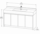 30'' 36" 48'' 71”- Floor Vanity | Sintered Stone Platform Top | Motion-Sensor Waterproof LED | 103-AE