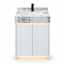 24'' 30'' 36'' Flooring Vanity | grey and gold veining | Sintered Stone Top| Motion-Sensor Waterproof LED/ 104