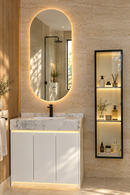 24'' 30'' 36'' Flooring Vanity | grey and gold veining | Sintered Stone Top| Motion-Sensor Waterproof LED/ 104