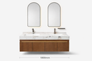 Linkaa - Dark Wood Dressing Table | Sintered Stone Platform Top | Motion Sensor Waterproof LED Light