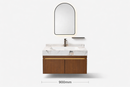 Linkaa - Dark Wood Dressing Table | Sintered Stone Platform Top | Motion Sensor Waterproof LED Light