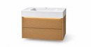 30″ 36" 47" 71" North American Red Oak Bathroom Vanity with Integrated Basin & 3000K Sensor Light