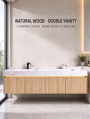 71''- Floating Vanity | Sintered Stone Platform Top | Motion-Sensor Waterproof LED | 001-TK
