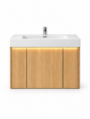 30″ 36" 40" 48" Natural Eucalyptus Bathroom Vanity with BD2 Sink & Motion-Sensor LED