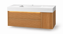 30″ 36" 48"North American Red Oak Bathroom Vanity with Integrated Basin & 3000K Sensor Light