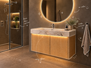 30″ 36" 40" 48" Natural Eucalyptus Bathroom Vanity with BD2 Sink & Motion-Sensor LED