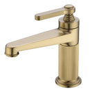 Single Handle Bathroom Sink Faucet, Single Hole Basin Mixer Tap with Ribbed Body and Knurled Lever Handle