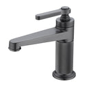 Single Handle Bathroom Sink Faucet, Single Hole Basin Mixer Tap with Ribbed Body and Knurled Lever Handle