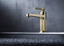 Single Handle Bathroom Sink Faucet, Single Hole Basin Mixer Tap with Ribbed Body and Knurled Lever Handle