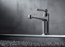 Single Handle Bathroom Sink Faucet, Single Hole Basin Mixer Tap with Ribbed Body and Knurled Lever Handle