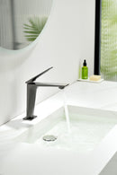 Single-Hole Bathroom Sink Faucet with Adjustable Spout, Modern Single-Handle Basin Mixer Tap