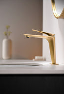 Single-Hole Bathroom Sink Faucet with Adjustable Spout, Modern Single-Handle Basin Mixer Tap