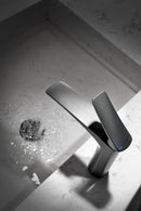 Single-Hole Bathroom Sink Faucet with Adjustable Spout