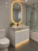 24'' 30'' 36'' Flooring Vanity | grey and gold veining | Sintered Stone Top| Motion-Sensor Waterproof LED/ 104