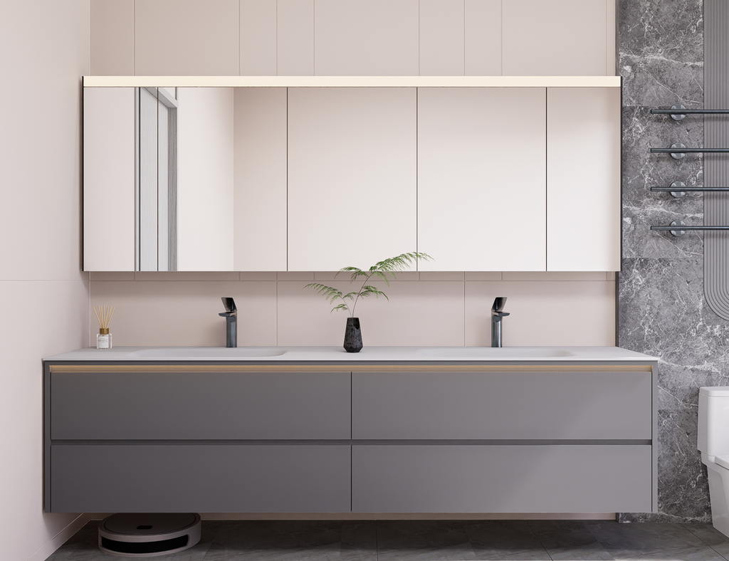 Linkaa Vanity 71'' 83''- Floating Vanity | Sintered Stone Top | Motion-Sensor Waterp