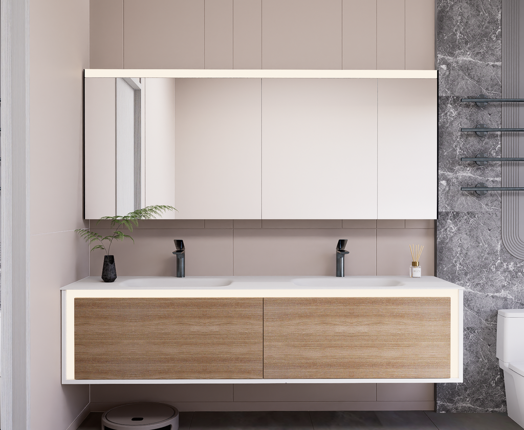 Linkaa Vanity 71'' 83''- Floating Vanity | Sintered Stone Top | Motion-Sensor Waterp