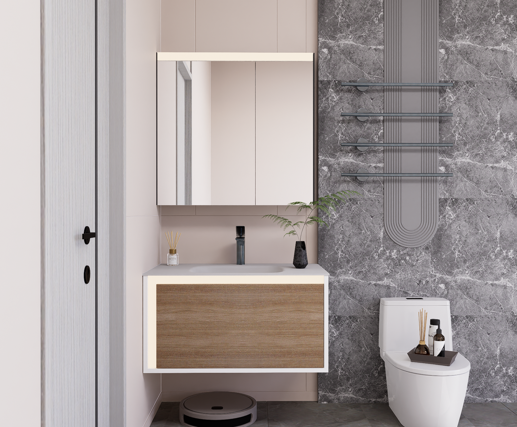 32'' 48''- Floating Vanity | Sintered Stone Top | Motion-Sensor Waterp
