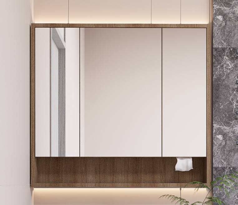 Linkaa Vanity Linkaa - 32'' & 36'' Premium solid wood mirror cabinet, wood color wit