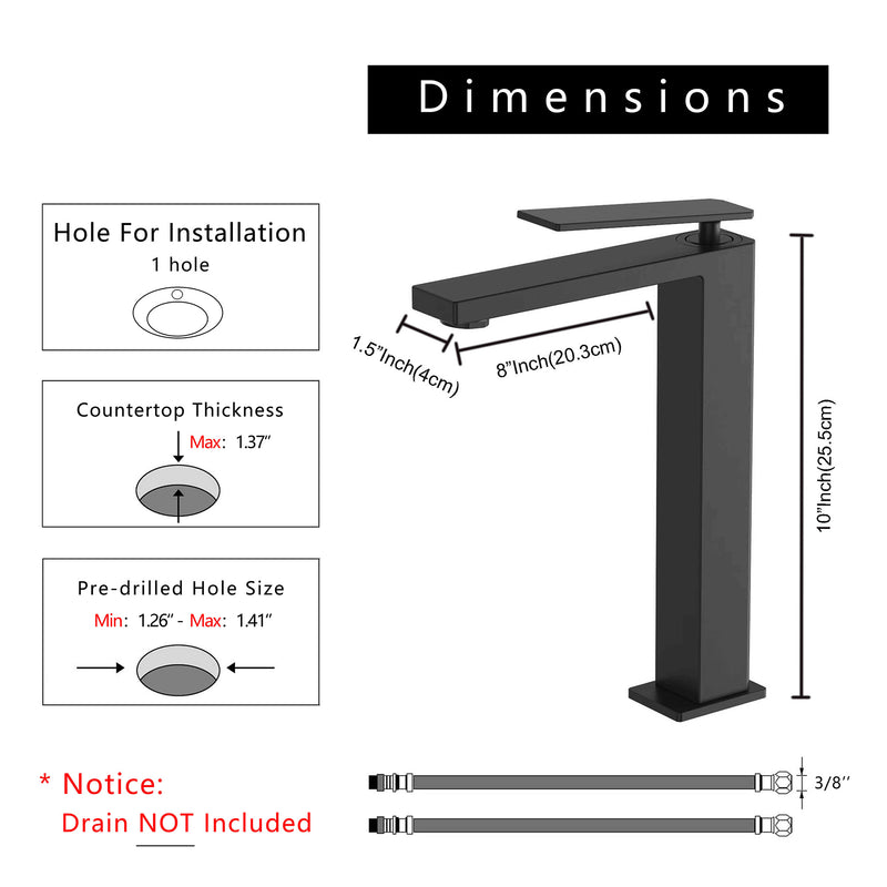 Sky Line - Vanity Single Hole Vessel Sink Faucet